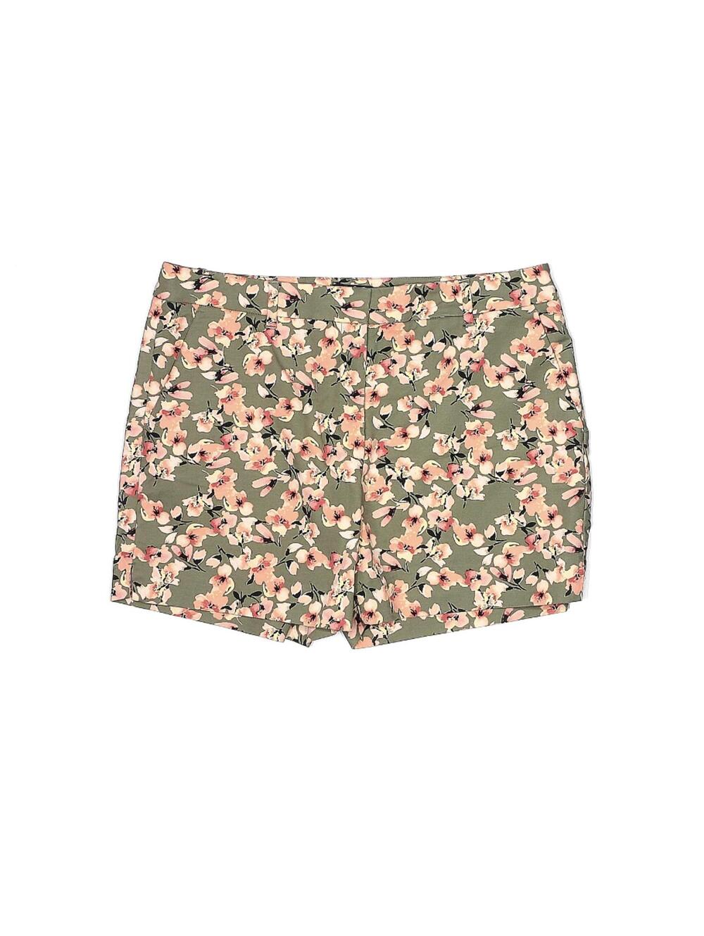 White House Black Market Floral Khaki Shorts Size 10